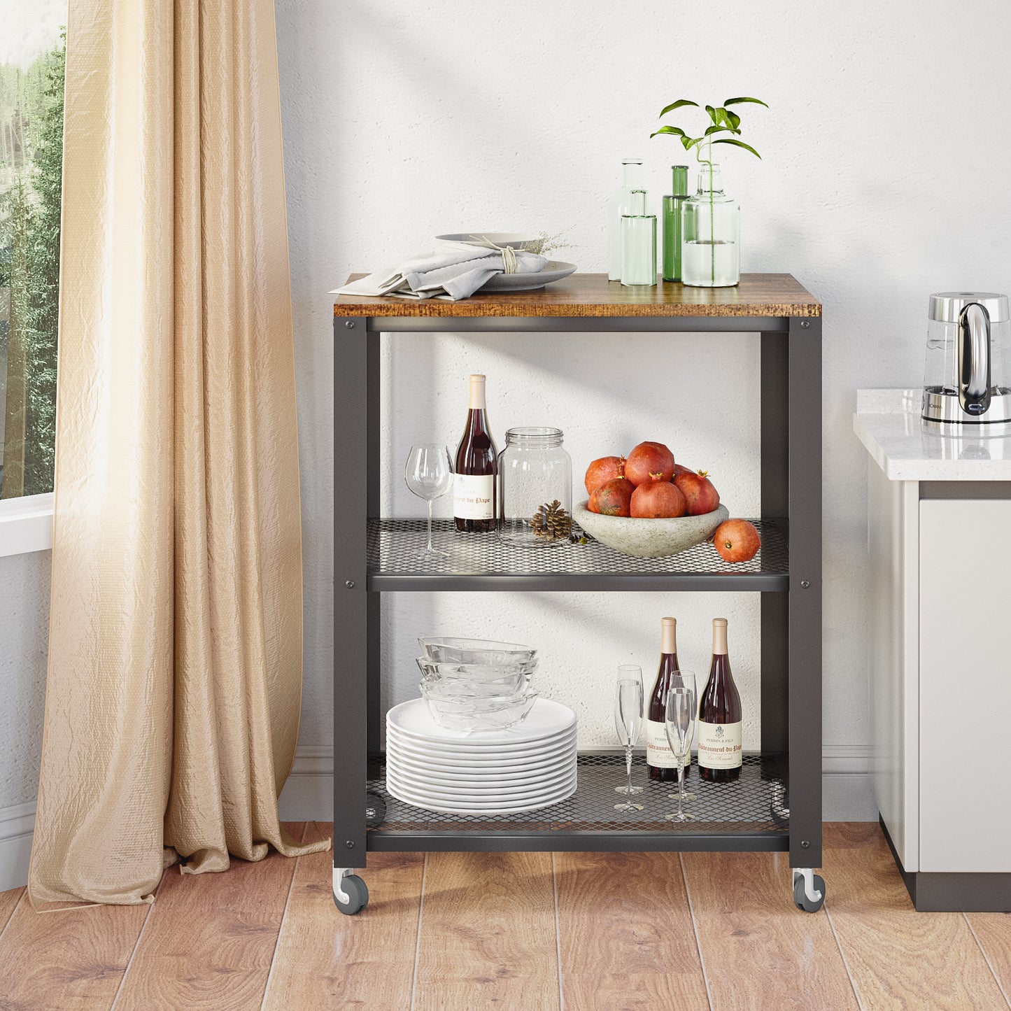 Multi-functional Storage Trolley with Wheels