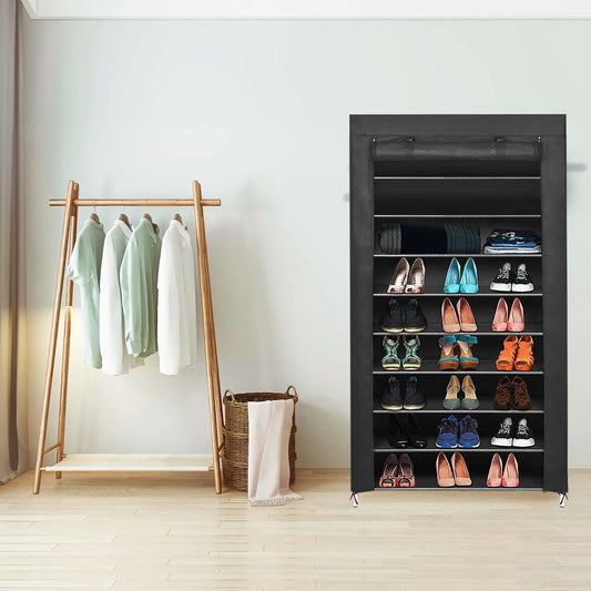 Non-woven Fabric Foldable Shoe Rack, Single Raw and Multi-layer