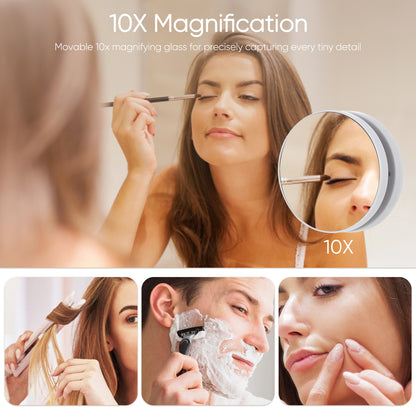 Mondeer Hollywood Vanity Mirror with Lights, 60x50cm Large Makeup Mirror with 14 Dimmable Led Bulbs, 3 Color Modes, Type C and USB Output Port, Tabletop and Wall Mounted Makeup Mirror for Bedroom