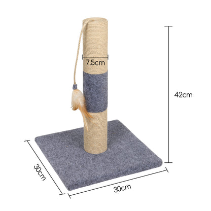 Mini Cat Scratching Tree, Has Cat Toy with Feathers