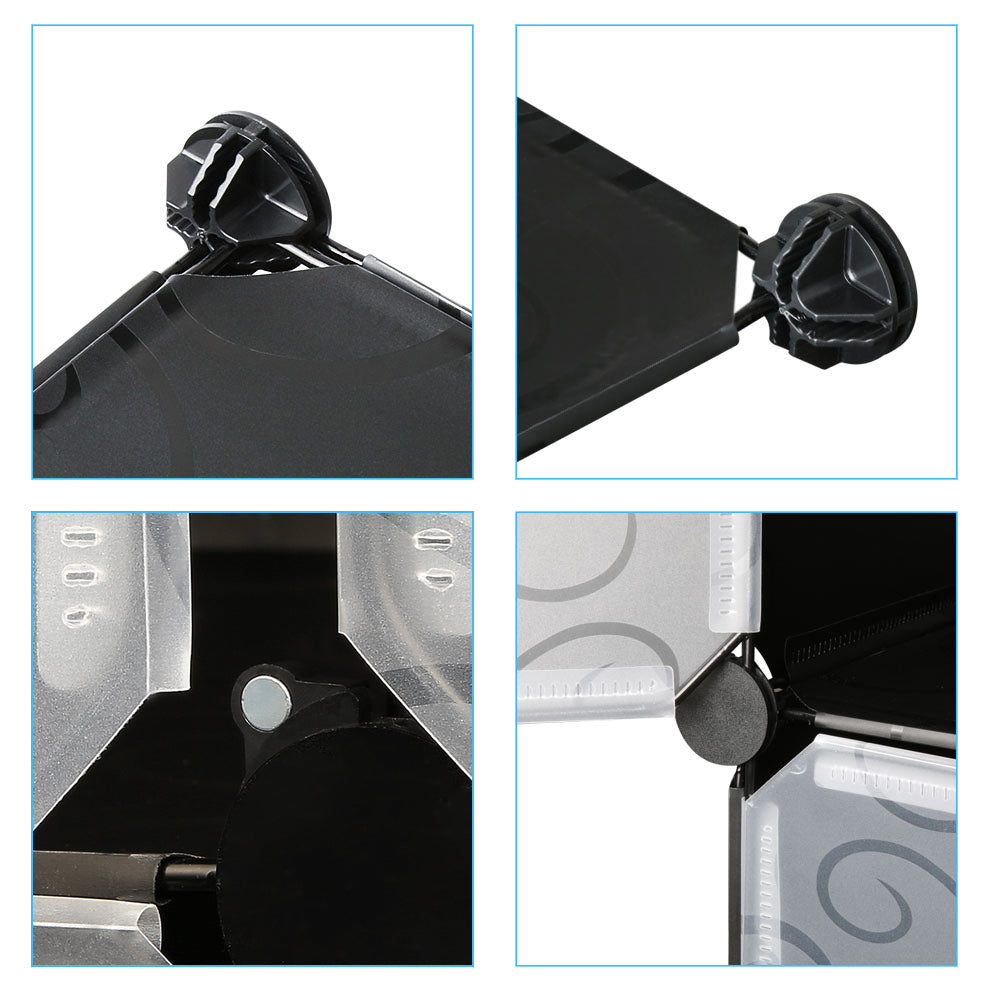 Bedroom PP Storage Wardrobe, 12 /20Cubes, with White Door Panel Twill Printed