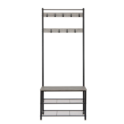 Coat Rack, Basic Type, with Shoe Storage Bench