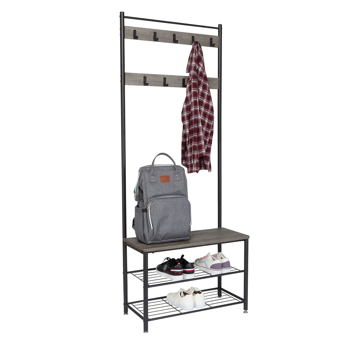Coat Rack, Basic Type, with Shoe Storage Bench