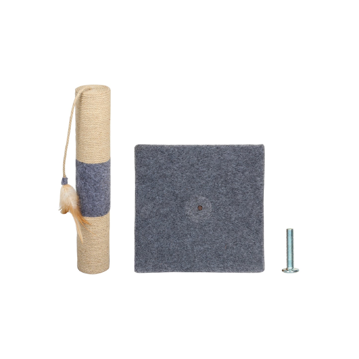 Mini Cat Scratching Tree, Has Cat Toy with Feathers