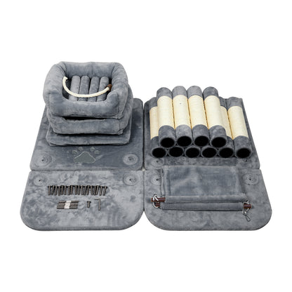 Cat Scratching Tree, Middle Size, with Looking Platforms and Hammock