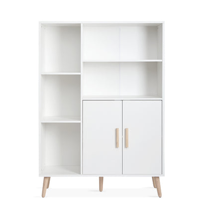 Modern Storage Cabinet, White Color, Adjustable Partitions