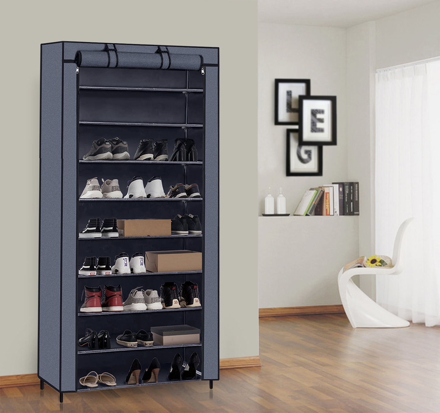 Non-woven Fabric Foldable Shoe Rack,  Single Raw and Multi-layer