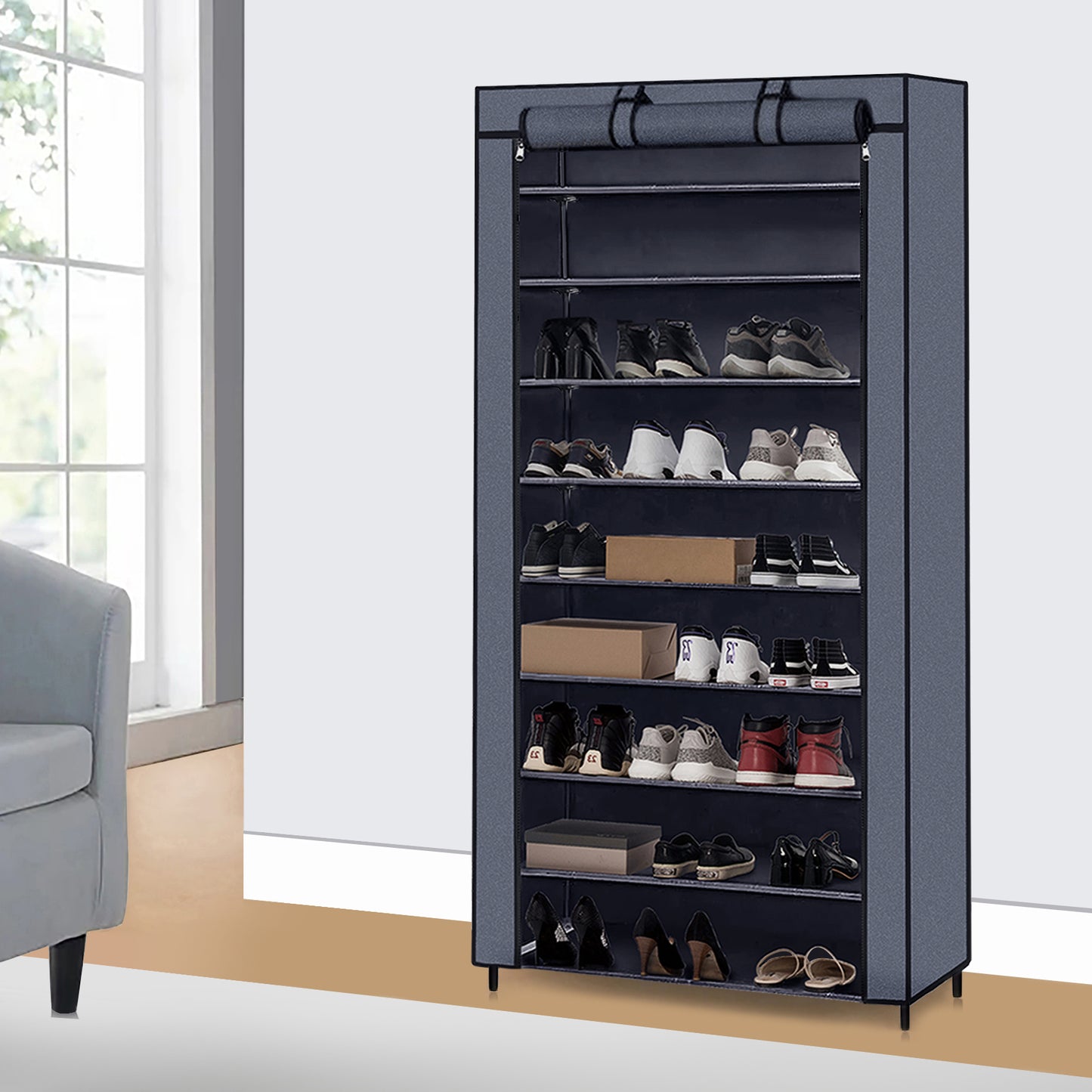 Non-woven Fabric Foldable Shoe Rack,  Single Raw and Multi-layer