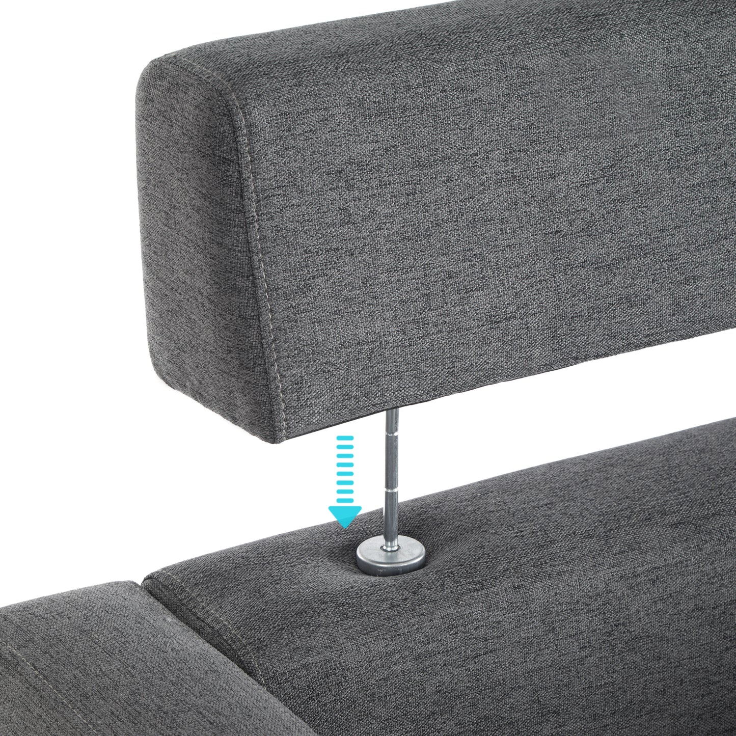 Modern Armchair, Dark Grey Color, Solid Wood Frame Inside