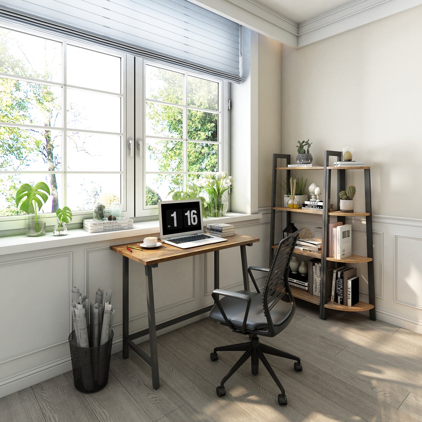 Retro Industrial Computer Table for Home Office, Basic Type