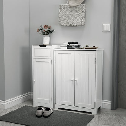 Simple Bathroom Cabinet, White Color, Single Raw, Drawer, and Door