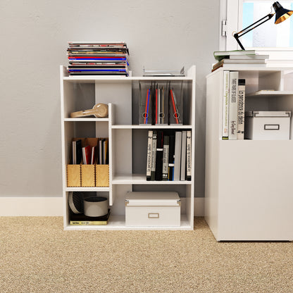 Bookshelf, Bookcase with 4-Tier Display Shelves Modern Wooden