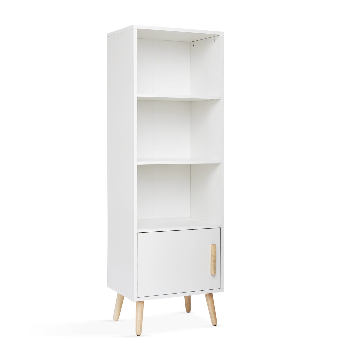 Modern Storage Cabinet, White Color, Single Raw and Multilayer