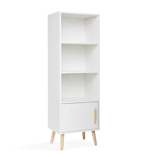 Modern Storage Cabinet, White Color, Single Raw and Multilayer