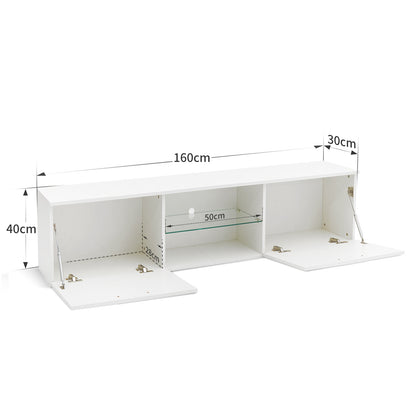 LED TV Cabinet, Black/White Color, Large Storage Space