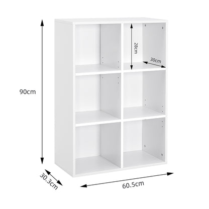 Modern Bookcase, 6 Opening Storage Cubes