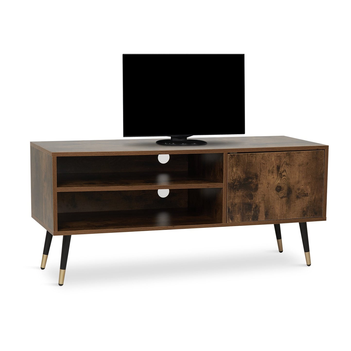 Retro and Industrial TV Cabinets, Antique Wood Grain Color, Single Door