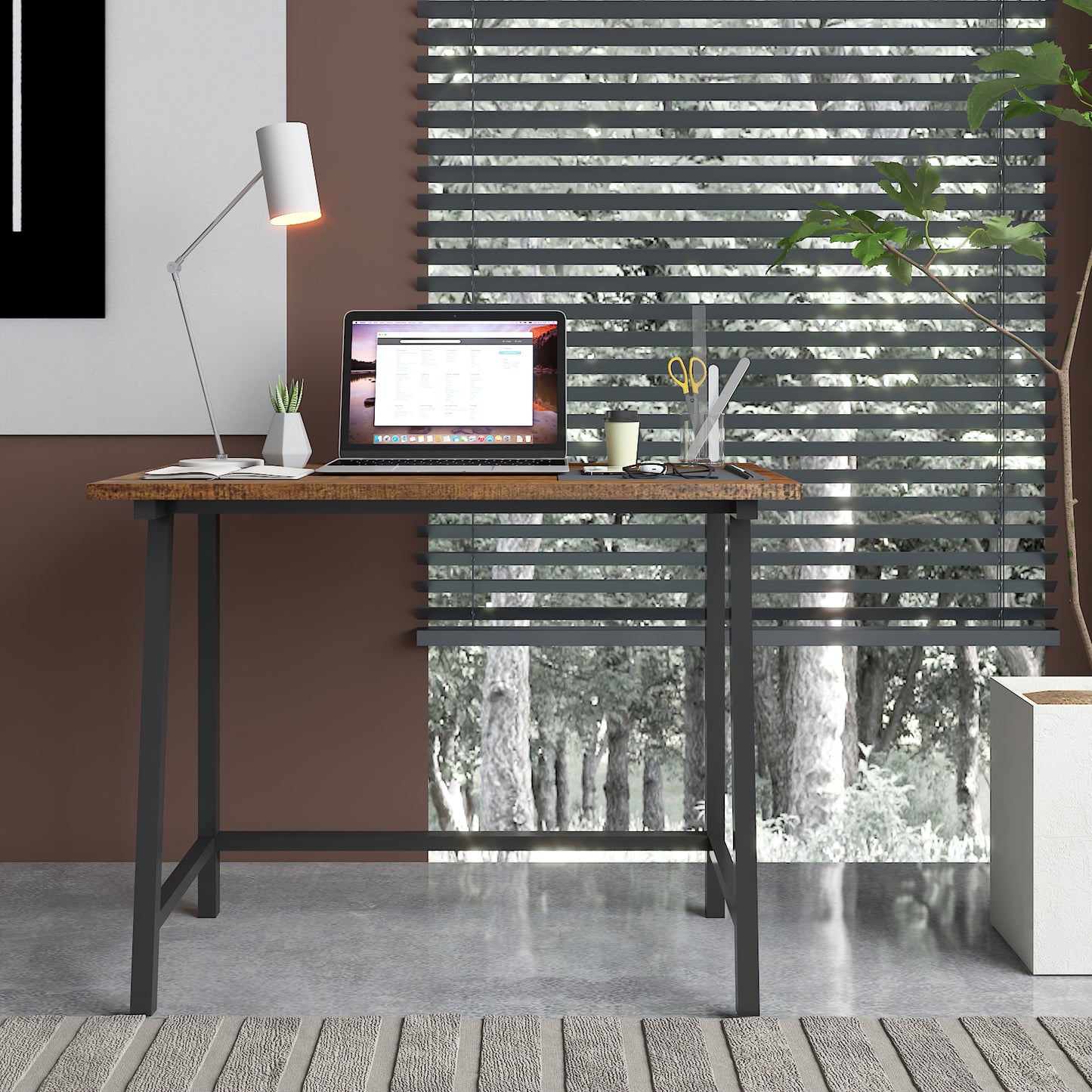 Retro Industrial Computer Table for Home Office, Basic Type