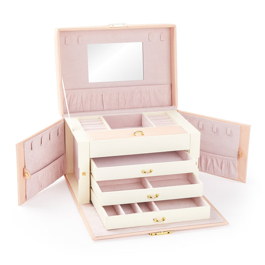 Jewellery Box, Pink/Black/Grey Color, Classic Design