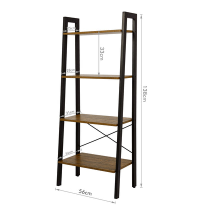 Multi-functional Ladder Shelf, Antique Wood Grain Color