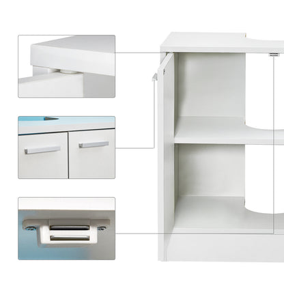 Bathroom Under Sink Cabinet, White Color, Storage Unit with 2 Doors