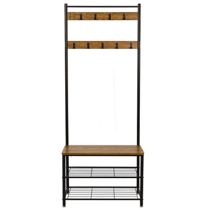 Coat Rack, Basic Type, with Shoe Storage Bench
