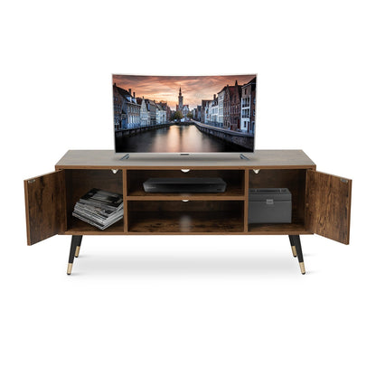 Retro and Industrial TV Cabinets, Antique Wood Grain Color, Double Doors