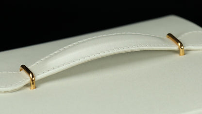 Modern Jewellery Box, Black/White/Pink Color, Has Partitions and a Small Mirror