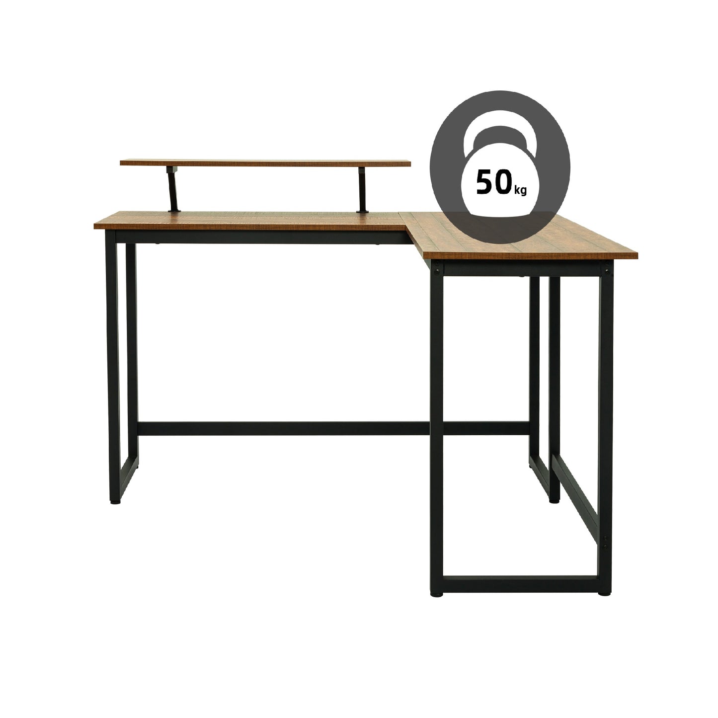 Retro Industrial Computer Table£¬L-shaped, with Monitor Stand