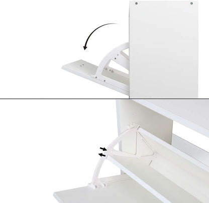 Modern Shoe Rack, Brown/Natural/White Color, 3 Drawer Flaps