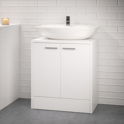 Bathroom Under Sink Cabinet, White Color, Storage Unit with 2 Doors