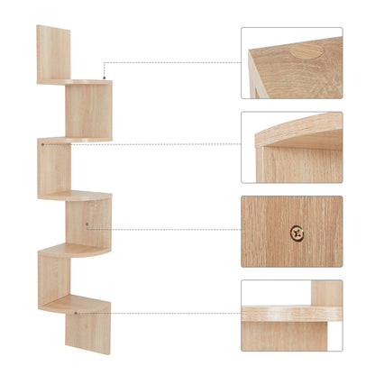 Rounded Wall Shelf, Grey and Oak, Easy to Assmeble