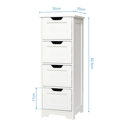 Simple Bathroom Cabinet, White Color, Single Raw and 4 Drawers