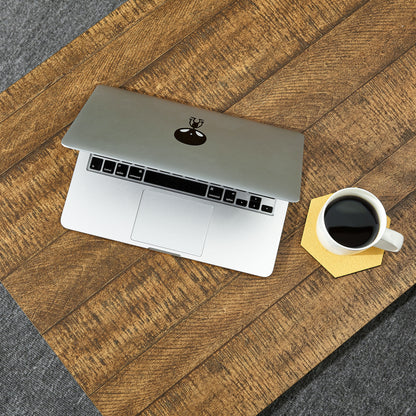 Retro Industrial Computer Table for Home Office, with Open Storage Spaces