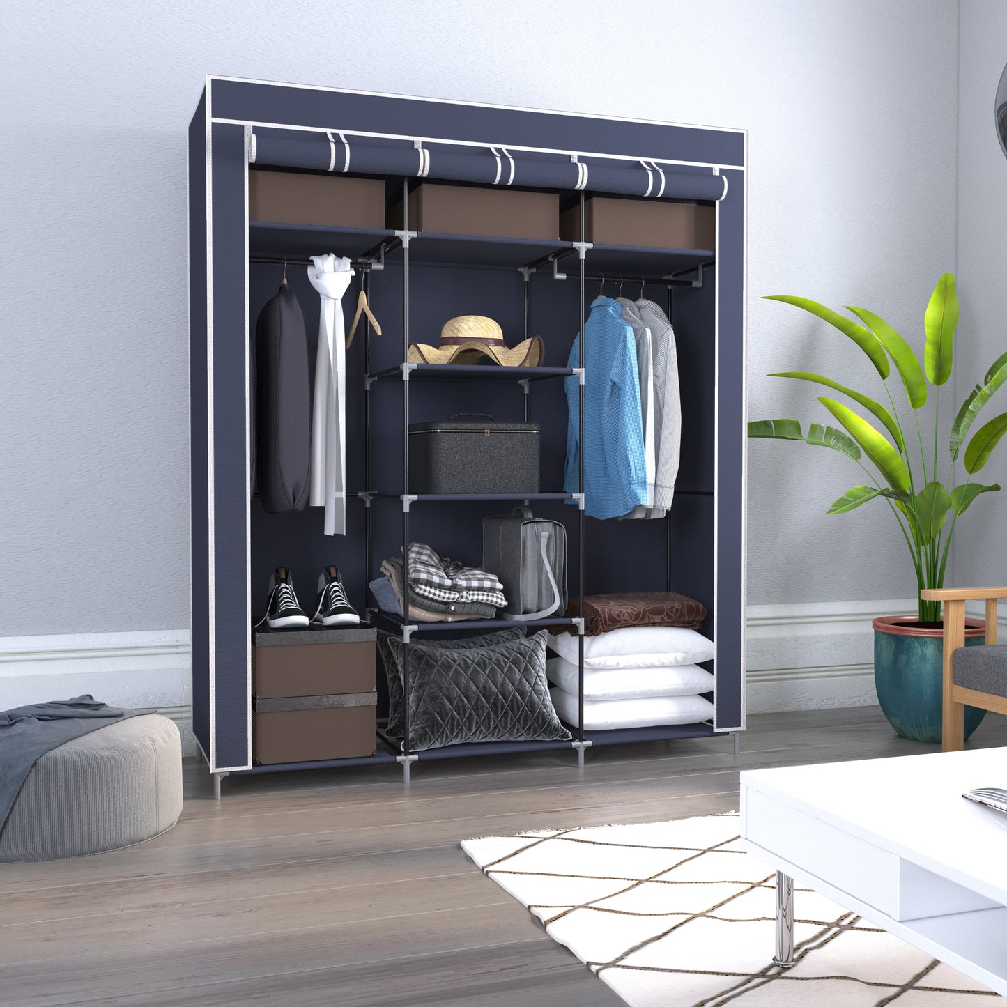 Non-woven Fabric Foldable Wardrobe, Frame Structure