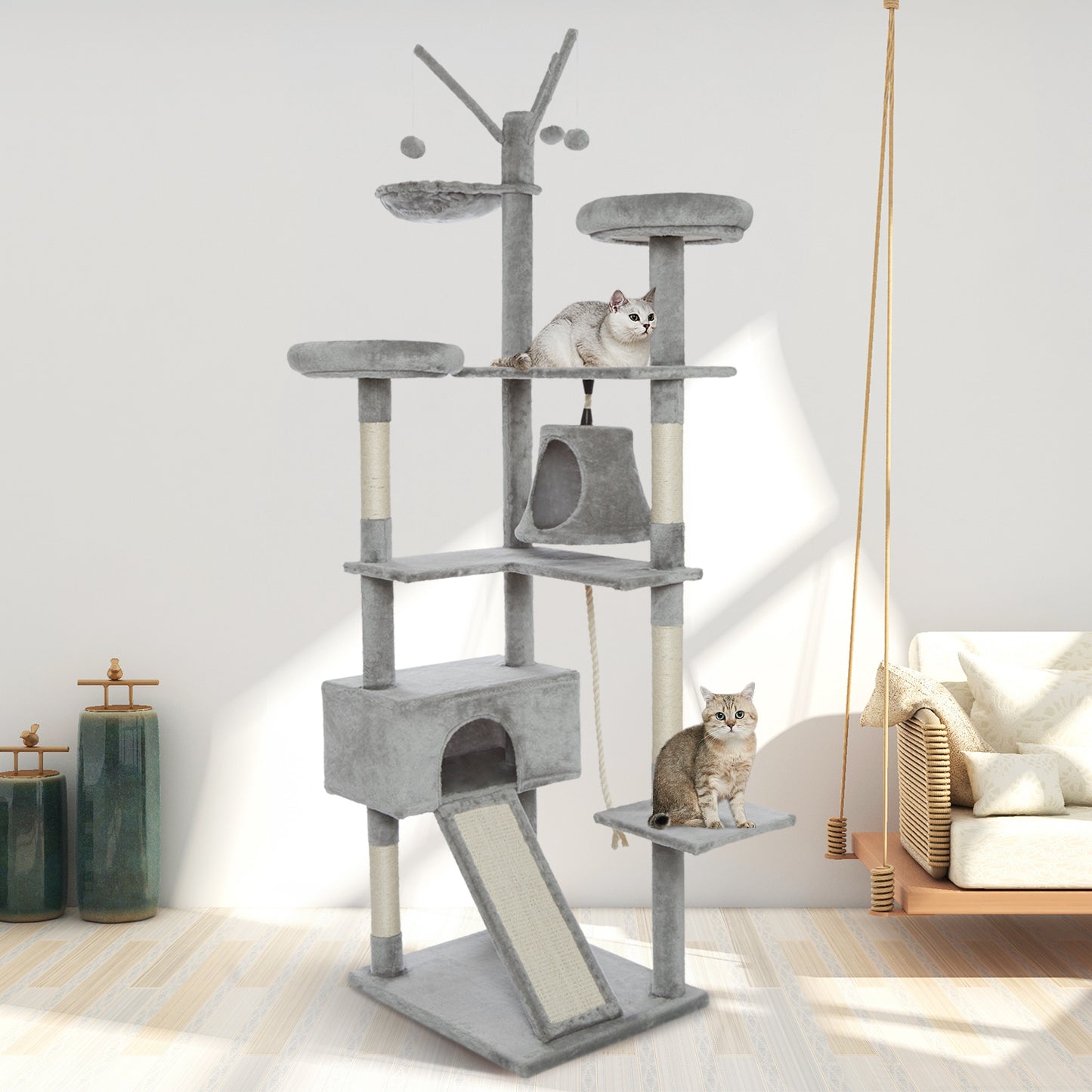 Cat Scratching Tree,Large Size, Seven Levels of Different Heights