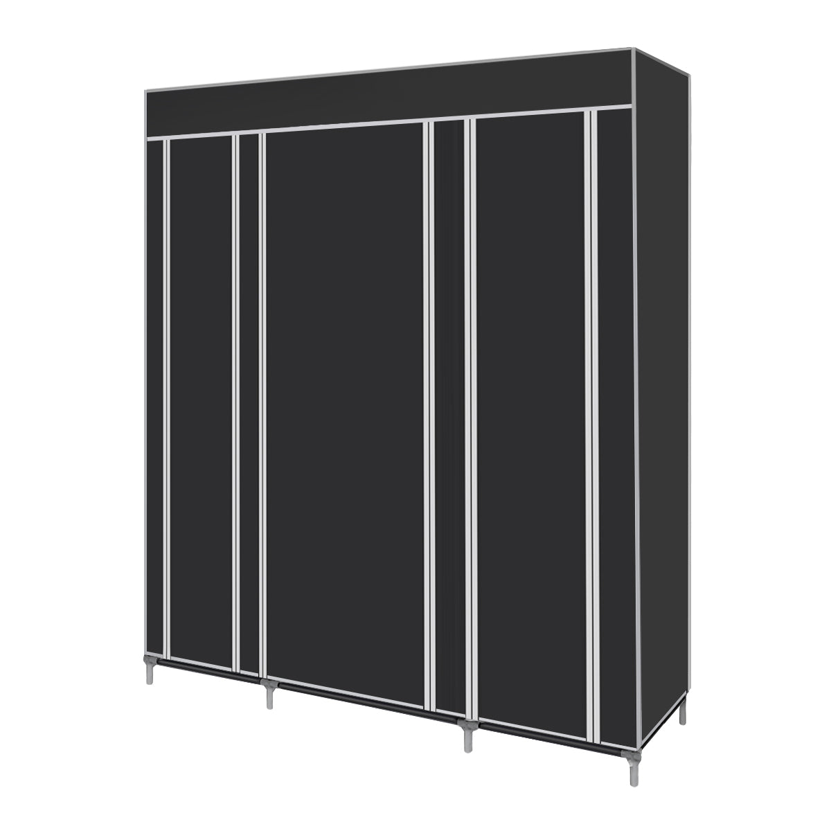 Non-woven Fabric Foldable Wardrobe, Black/Blue Color
