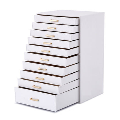 Jewelry Box, Pink/Black/White Color, Large Storage Space, Multi Movable Wide Drawers